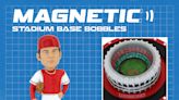 Johnny Bench bobblehead from FOCO has detachable magnetic base of Riverfront Stadium