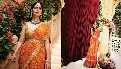 Isha Ambani dazzles in Arpita Mehta ensemble at Radhika Merchant and Anant Ambani's pre-wedding mameru ceremony