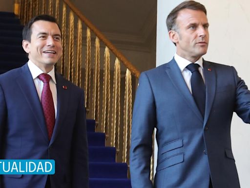 Así fue el encuentro entre Daniel Noboa y Emmanuel Macron, en Francia