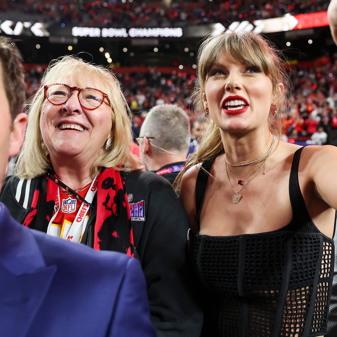 Travis Kelce's Mom Donna Kelce Has a Hat Bearing Tributes to Taylor Swift and Her Son - E! Online