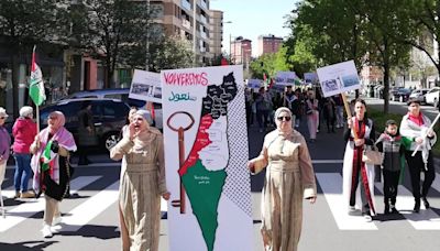 Una manifestación en Pamplona reclama parar el "genocidio" en Gaza y la ruptura de relaciones con Israel