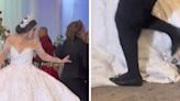 Mujer pisotea vestido de novia a su sobrina en plena boda e internet enfurece: ¿Es brujería?