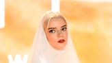 Anya Taylor-Joy Looks Ethereal in a White Gown With a Translucent Hooded Veil