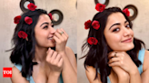 Rashmika Mandanna charms fans with priceless rose-adorned selfies | - Times of India