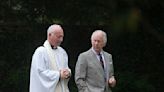 King Charles pictured leaving Sunday Service in Gloucestershire