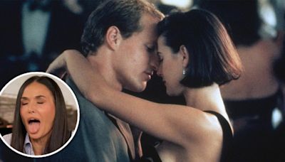 Demi Moore gags at the thought of filming 'Indecent Proposal' love scenes with Woody Harrelson