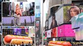 Times Square’s giant hot dog is apparently a meat manifesto about toxic masculinity