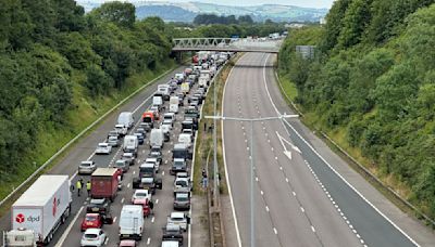 Two hospitalised after loose tyre reportedly hits oncoming car on M5 | ITV News