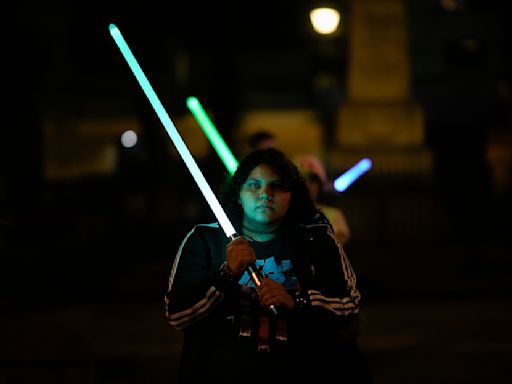 Star Wars fans hone their lightsaber dueling skills at a Mexico City Jedi academy