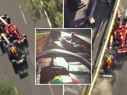 Watch astonishing F1 crash as Carlos Sainz appears to run rival into barrier