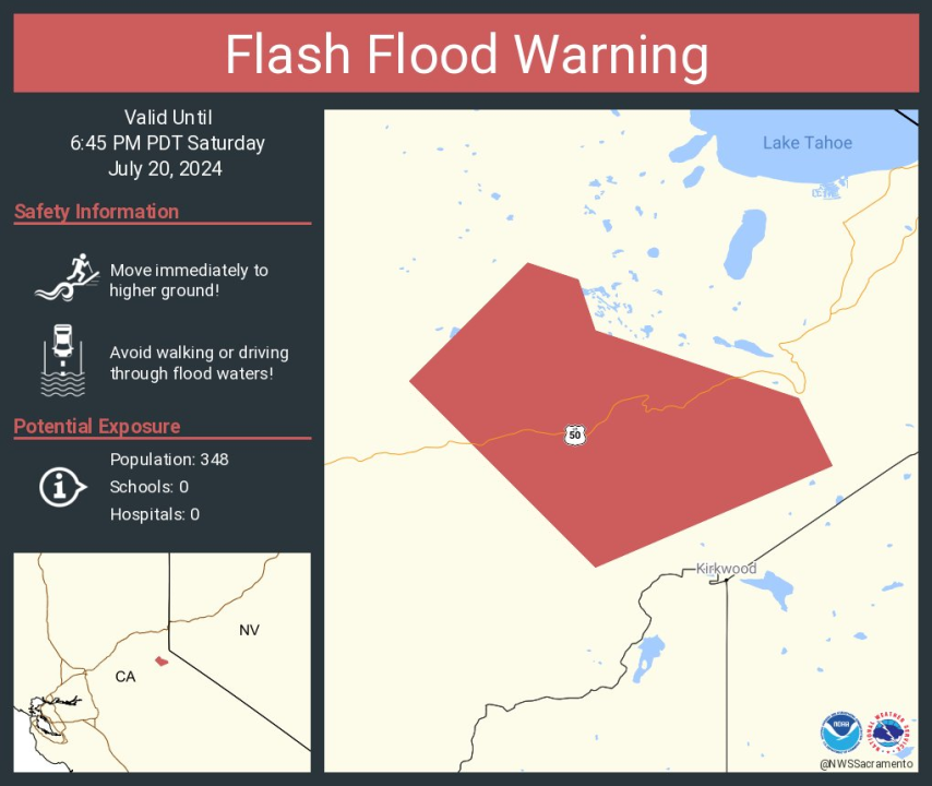 Flash Flood Warning issued in Northern California, NWS says