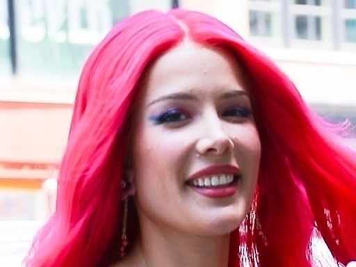 Halsey channels The Little Mermaid in vibrant blue slip dress in NYC