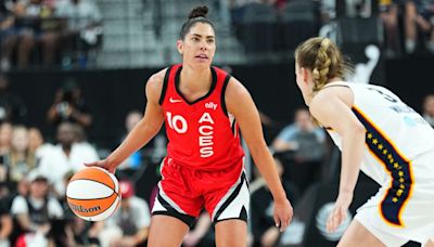 Kelsey Plum scores 34 points as Las Vegas Aces beat Indiana Fever in front of largest WNBA crowd in 25 years