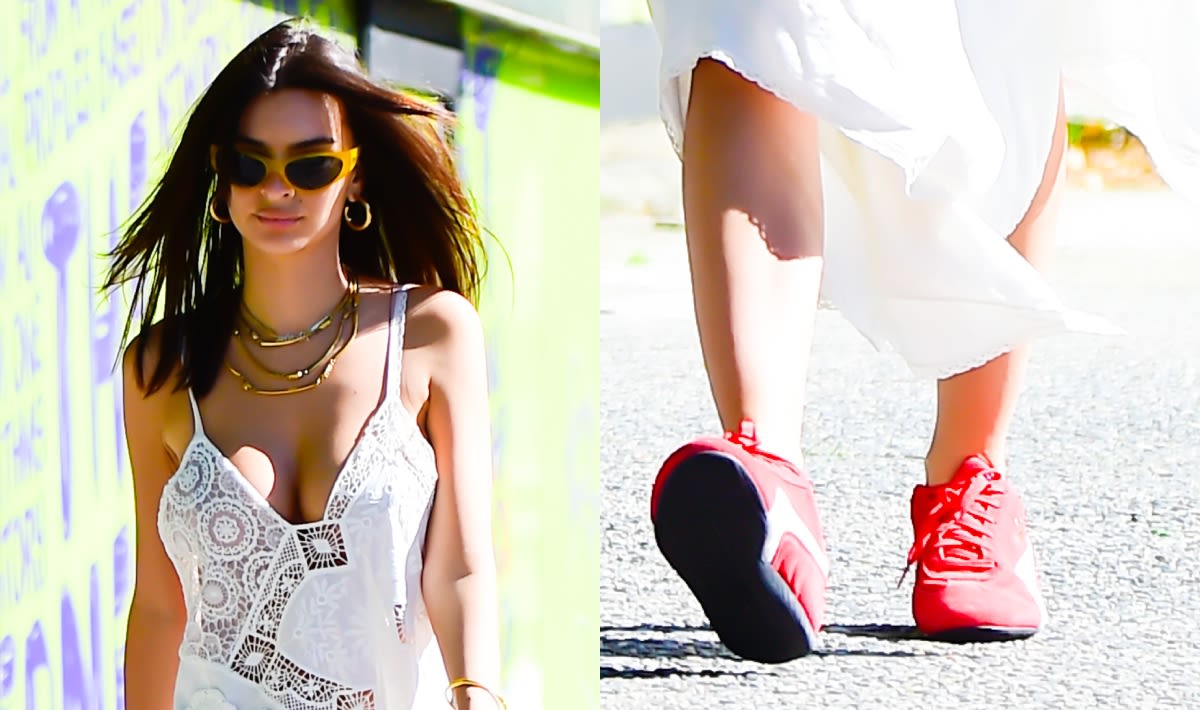 Emily Ratajkowski Masters Off-duty Chic With Vibrant Puma Sneakers