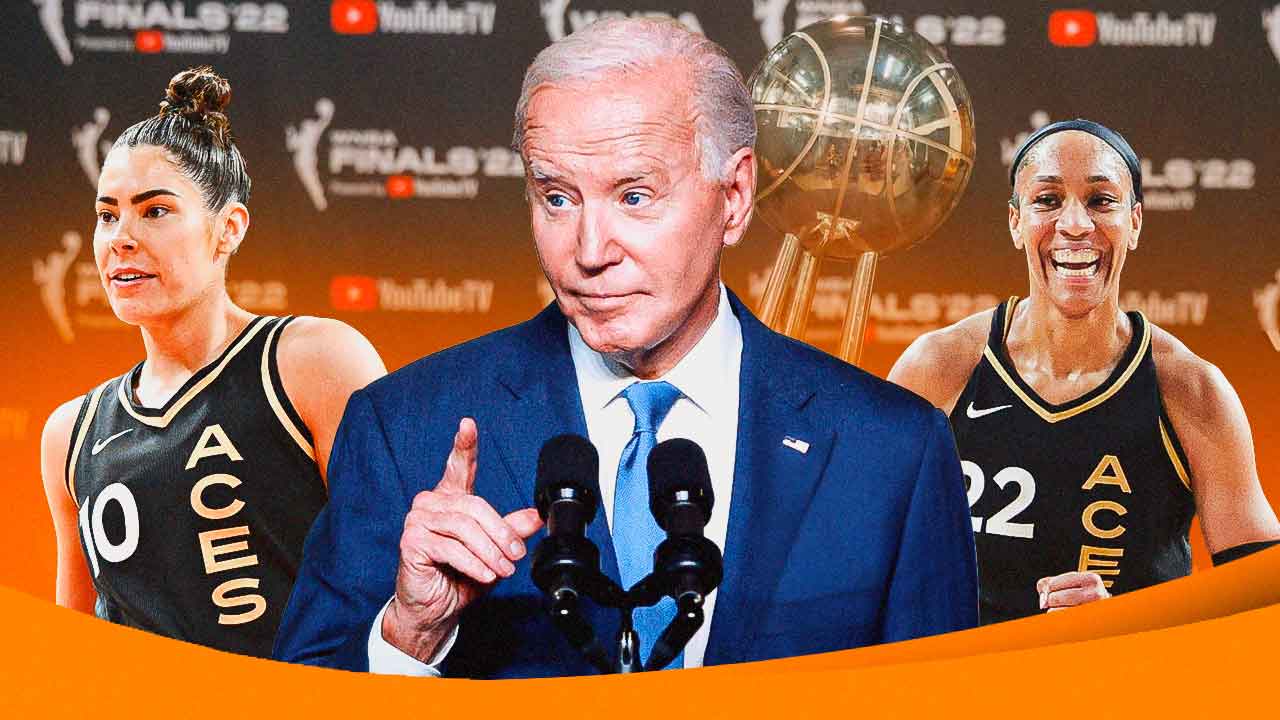 Joe Biden cracks 'back-to-back' joke during Aces' White House visit