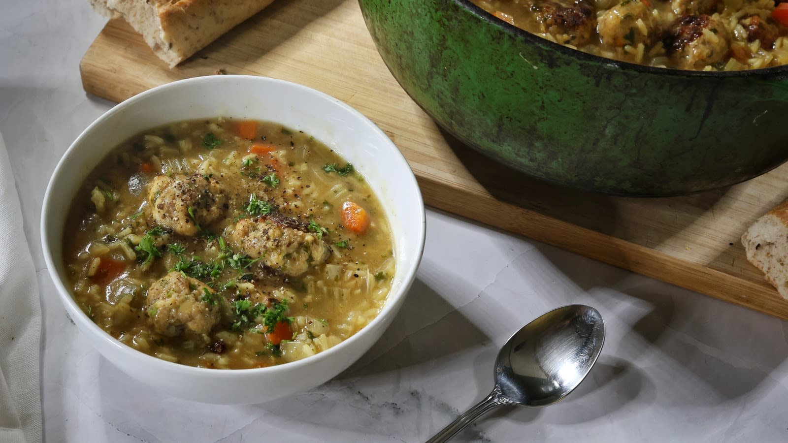 Springy Lemon And Chicken Meatball Soup Recipe