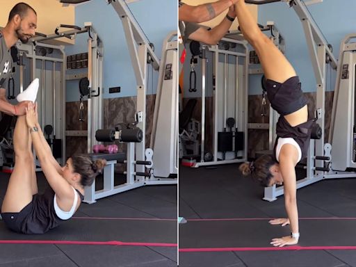 The Floor Was Too Passe So Sanya Malhotra Elevated Her Sit-Up Exercises With A Handstand