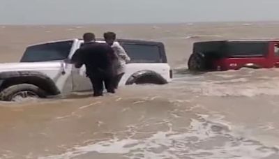 Video | 2 Men Drive SUVs Into Sea, Almost Drown During Stunt For Instagram Reel