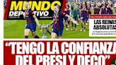 Las palabras de Xavi y la Copa de la Reina del Barça, en las portadas