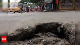 Road cave-ins at Sangam Vihar due to DJB work | Delhi News - Times of India