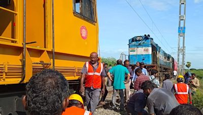 Railway packing machine derails near Tirupachethi railway station, train services hit