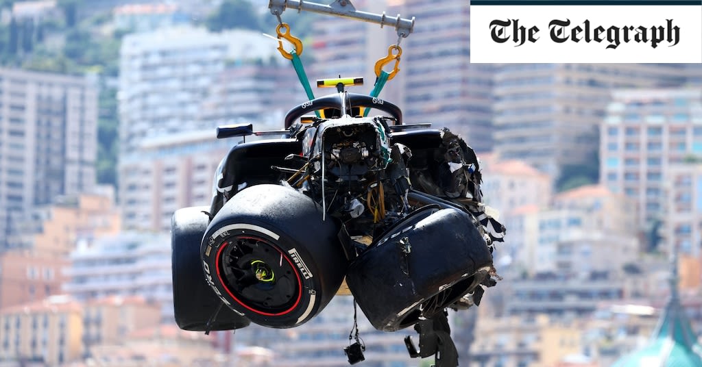 Monaco Grand Prix live: Race red flagged after Sergio Perez involved in big first-lap crash