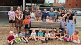 Bench at First Congregational Church pre-school dedicated to late Owosso dentist