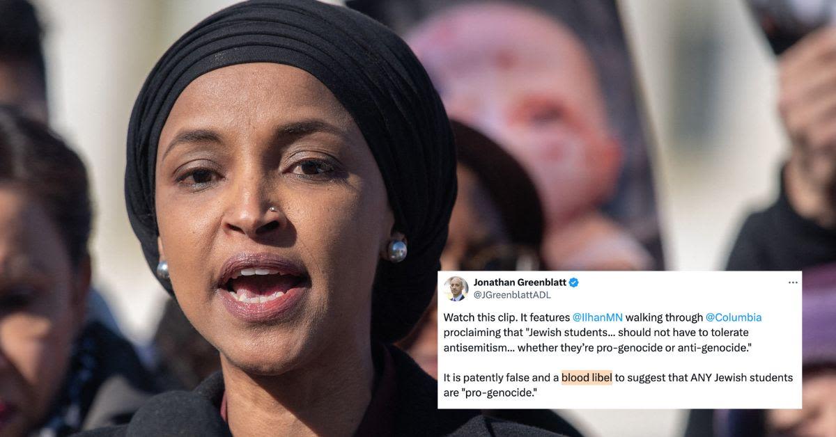 Rep. Ilhan Omar Accused of 'Blood Libel' By ADL For Calling Some Jewish Students 'Pro-Genocide' At Columbia Protest