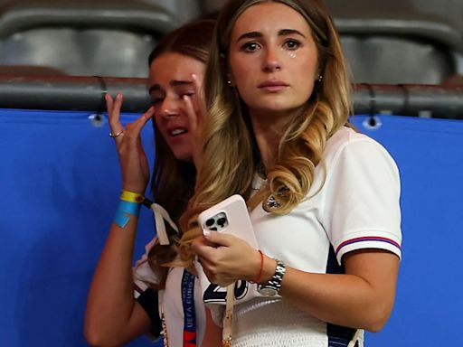 Crying Dani Dyer comforted by dad Danny after England Euros loss