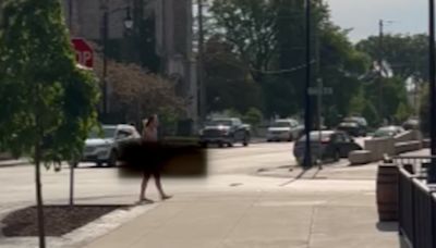 Naked man seen walking through Downtown Fargo