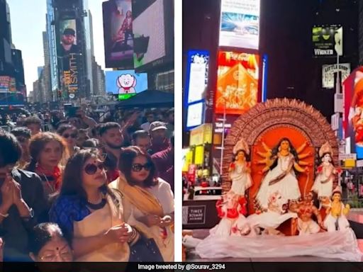 Videos Of First-Ever Durga Puja Celebrations At New York's Times Square Delight Internet