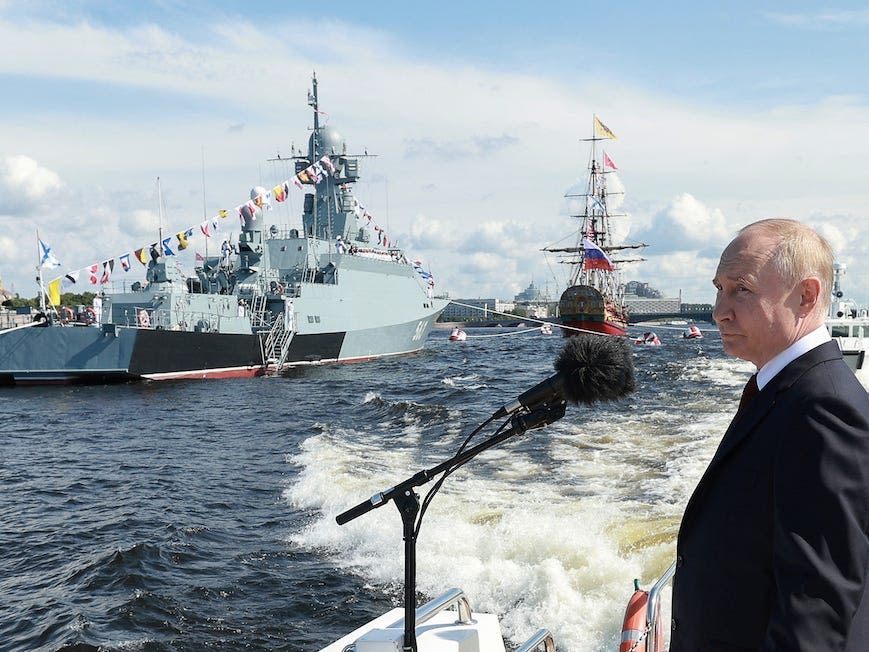 India and China joined Russia's Navy Day celebrations as Putin tries to project anti-Western group