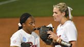 Is Montana Fouts pitching for Alabama softball in elimination game in Super Regional vs. Northwestern