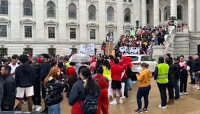 Hundreds rally for Palestine outside Wisconsin State Capitol