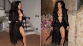 When Kim Kardashian "Entered The Villa" She Stole The Show In This Black Swim Set Dress Combo