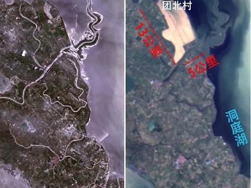 影/衛星對比照曝！洞庭湖決堤淹掉「6720個足球場」 封堵難每小時僅4公尺