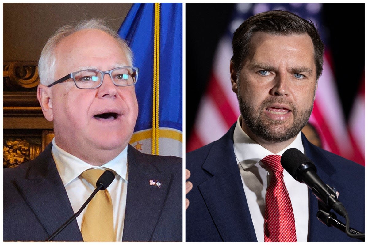 What polling shows about Tim Walz approval from voters compared to JD Vance