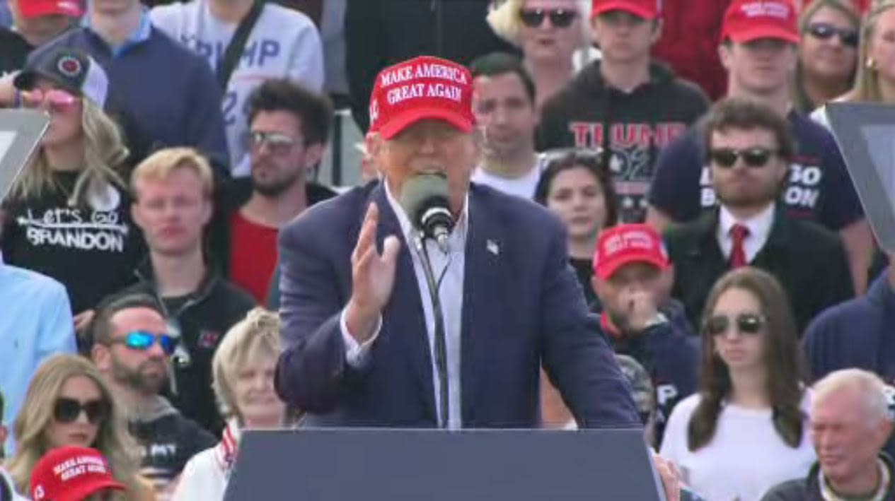 Trump tells Jersey Shore crowd he’s being forced to endure ‘Biden show trial’ in hush money case - WSVN 7News | Miami News, Weather, Sports | Fort Lauderdale