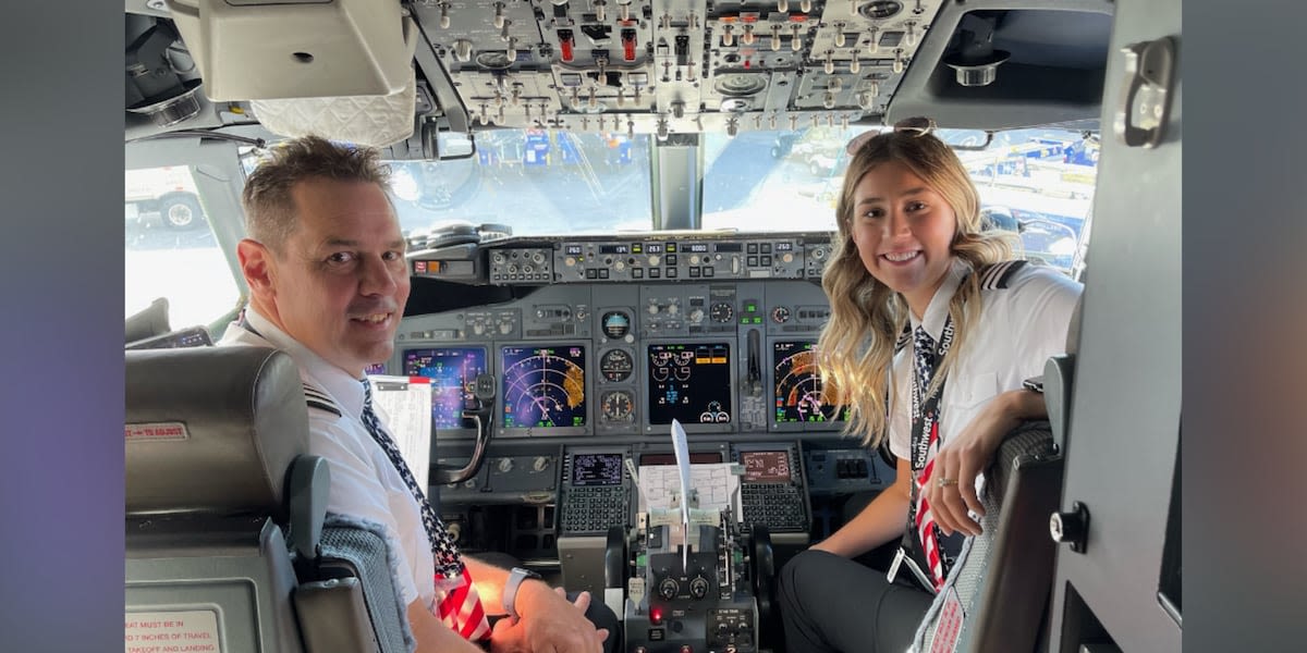 Father-daughter duo fly together for the first time as pilots for Southwest Airlines