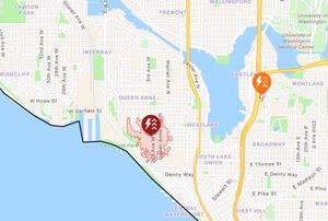 Large Queen Anne power outage caused by a faulty cable