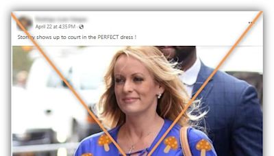 Image of Stormy Daniels in mushroom dress is altered