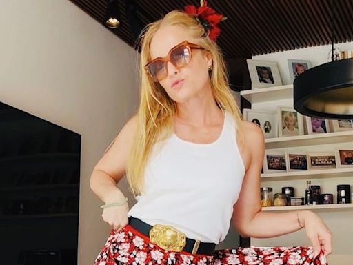 Angélica mostra pinta em look ousado para festa junina da filha na escola