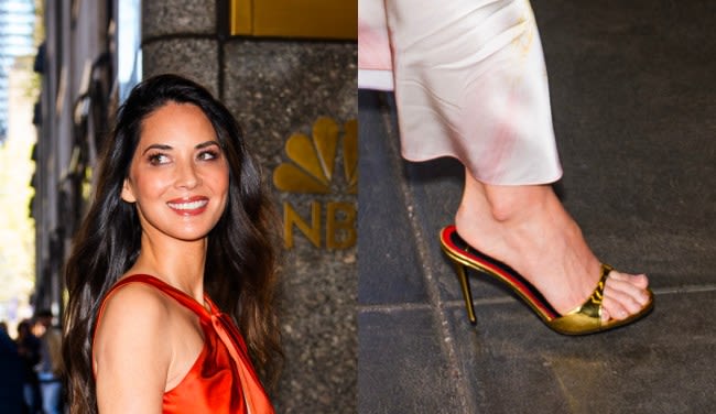 Olivia Munn Shines in Gold Maison Ernest Mules on ‘The Kelly Clarkson Show’