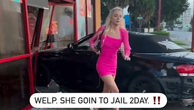 'Barbie' lookalike crashes BMW into Popeyes and makes bad decision