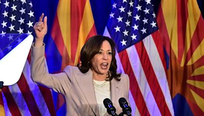 Harris hammers Trump on abortion in surprise Los Angeles appearance