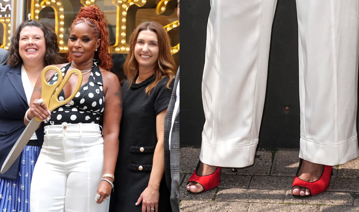 Mary J. Blige Makes a Statement in Red Heels at Ghirardelli Chocolate & Ice Cream Shop Ribbon Cutting