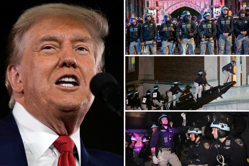 Trump praises NYPD for arresting Columbia University anti-Israel protesters: ‘Beautiful thing to watch’