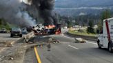 Semi truck catches fire, blocks Coquihalla Highway