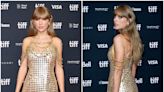 Taylor Swift dazzled in a gold sequin gown with layers of chains on the Toronto Film Festival red carpet