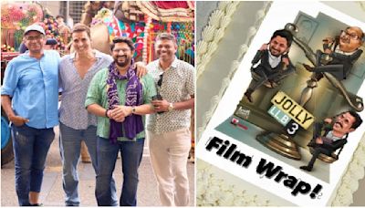 PICS: Akshay Kumar and Arshad Warsi complete shooting of Jolly LLB 3; celebrate film wrap with team on set